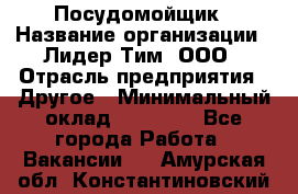 Посудомойщик › Название организации ­ Лидер Тим, ООО › Отрасль предприятия ­ Другое › Минимальный оклад ­ 21 000 - Все города Работа » Вакансии   . Амурская обл.,Константиновский р-н